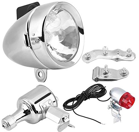 Generator, Headlight Tail Light Kit 12V 6W Friction Generator Dynamo Headlight Tail Light Kit Universal for Motorized Bike