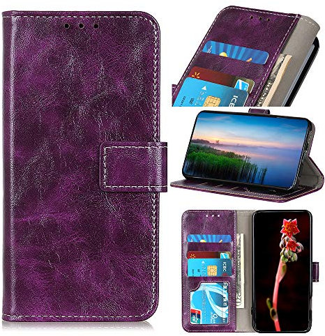 Funda para OPPO Realme C21, Funda Móvil OPPO Realme C21, Estuche con Billetera Plegable, Magnético Carcasa para OPPO Realme C21, Púrpura