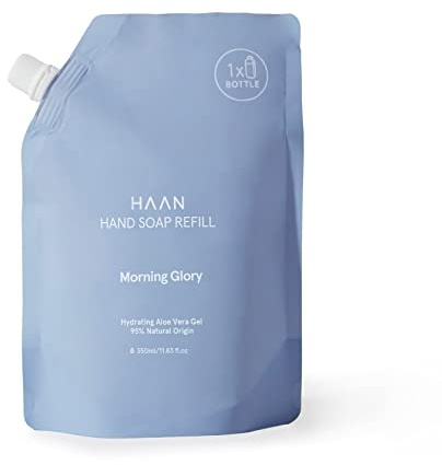 HAAN - Handseife Nachfüllpackung 350ml wiederaufladbar, feuchtigkeitsspendend, 95% natürliche Inhaltsstoffe, Aloe Vera und Präbiotika. Morning Glory
