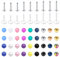 Longita 16G 6-10MM Stab Piercing Lippe Chirurgenstahl & Acryl Ersatzkugeln Piercing Kugel für Helix Tragus Piercing Ohrstecker Labret Lippenpiercing Ohrpiercing Conch Piercing für Damen