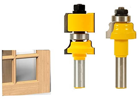 Set Di Punte Per Router Con Ante Per Finestre Da 2 Pezzi Da 12 Mm