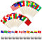 Lot de 100 mini cure-dents internationaux pour décoration de gâteaux, 50 drapeaux de pays différents, pour cupcakes, gâteaux, cocktails, fruits et fruits pour fête, jeux olympiques de la Coupe du