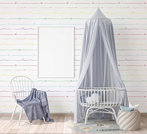 TADESSI Tapete Kinderzimmer M1-No.756 Vliestapete Bunt Weiß Streifentapete Jungenzimmer Mädchenzimmer