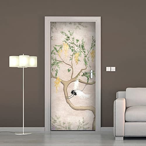CREARREDA Adesivi per Porte in PVC Premium, Door Cover, Texture Giapponese, Applicazione Facile e Senza Bolle, Rivestimenti per Porte da Interno 83 x 210 Rifilabili, 20179