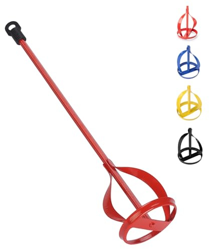 Bates- Paint and Mud Mixer for Drill, Mixes 3.8 to 11.4 Liters, 38.7 cm Length, 8 cm Hex Shaft, Paint Mixer Attachment