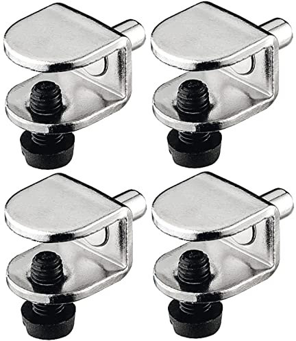 cyclingcolors 4x Bodenträger 5mm mit schraube für Glasböden 8mm-9mm stahl Regal Halterung Träger Regalbodenträger Regalstifte möbel zubehör