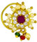 Nasenstecker mit Maharashtrian Nath Pearl AD Rubinstein, vergoldet, Mond-Stil, nicht durchbohrt, für Damen und Mädchen, von indischem Sammlerstück, Stein, Perle, Stein, Perle