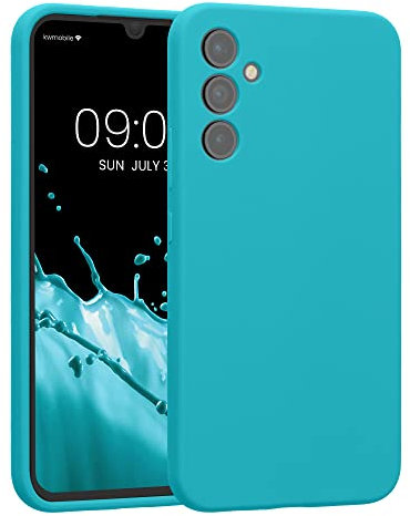 kwmobile Handyhülle kompatibel mit Samsung Galaxy A34 5G Hülle - gummierte Handy Case aus Silikon in Cool Glacier
