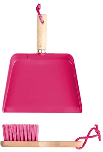 Esschert Design Kinderhandfeger & Kehrblech Pink - FSC® Holz & Metall