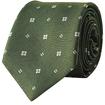 WANYING Verde 8 cm Corbata Hombre Moda Jacquard Tejido Estándar Corbata Negocios Casual Formal Boda Fiesta Retro - 01 Verde - Floral Verde Mostaza