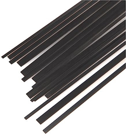 RAJONN Kohlefaser-Stäbe, 10 Stück/Los Kohlefaser-Stange 1x6mm/0,5X3mm/1x3mm/1x4mm/ 500mm Länge Kohlefaserstreifen Flachstange (Farbe: 1x6x500mm)