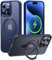 CASEKOO Designed for iPhone 15 Pro Max Case with Magnetic Invisible Stand [16FT Military Protection] [Compatible with MagSafe] Shockproof Slim Translucent for iPhone 15 Pro Max Case 6.7'' 2024, Blue