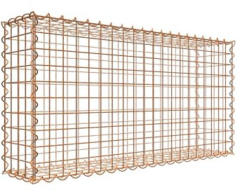 Rostige Gabione 100 cm x 50 cm x 20 cm (L x H x T), Maschenweite 5 cm x 5 cm, Spirale