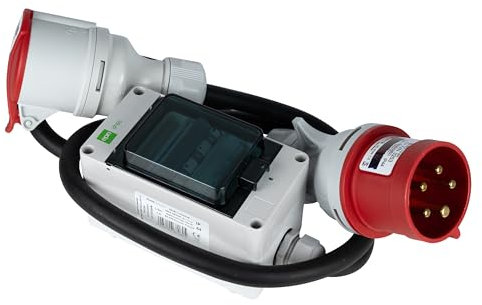 NAKA Starkstrom-Adapter 32A auf 16A CEE Stecker 3 Sicherungen je 16 A 0,5m