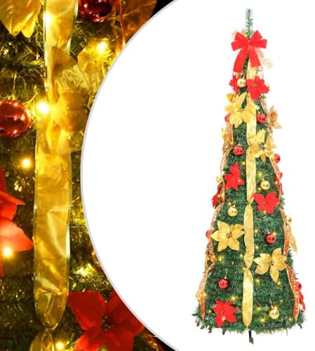 vidaXL Pop-Up-Weihnachtsbaum Künstlich 200 LEDs Grün 210 cm