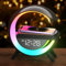 Suewidfay Atmosphärenlampe 15W Drahtloses Ladegerät Led Wecker Smart Tischlampe mit Bluetooth-Lautsprecher Dazzling Running Lights 13 Modi Lichter für Erwachsene Kinder Büro Schlafzimmer (Black)