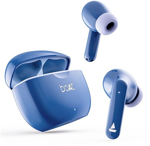 boAt Neu eingeführte Airdopes 120 TWS Earbuds mit 40 Stunden Spielzeit, In-Ear-Erkennung, Quad-Mikrofone mit ENx™ Tech, ASAP™ Charge, IWP™ Tech, Beast™-Modus mit 65ms niedriger Latenz, BTv5.3 &
