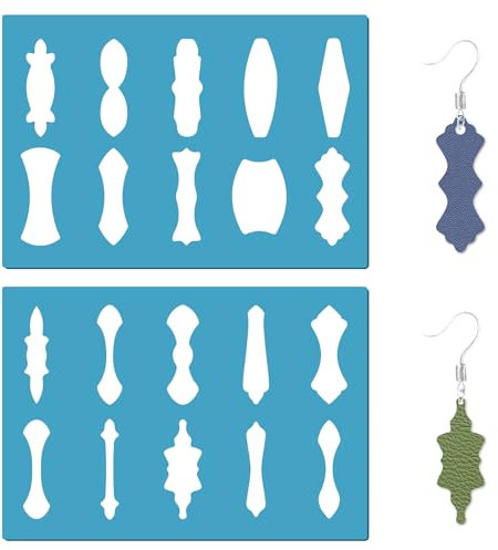GORGECRAFT 2 Stil Wiederverwendbare Vorlage Zur Herstellung von Ohrringen Aus Acryl Ausgefallene Bügel-Schneideschablonen Schmuckform-Vorlagen Für Herstellung Ohrringen Scrapbooking Malerei 13x9cm