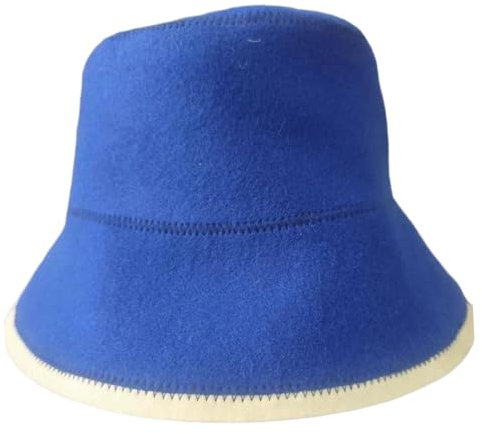 JISADER Wool Sauna Hat Cap for Sauna Cool Durable Head Protection Sauna Accessories Hat for Sauna for Steam Room Men Women, Blue