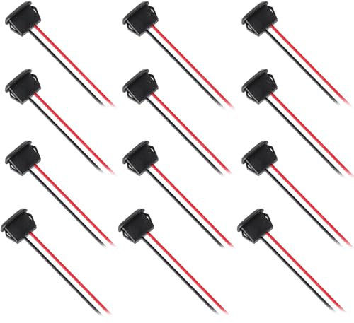 12Pcs USB C Buchse Einbau USB C Einbaubuchse 3A Schnelllade-Typ-C-Buchse 2 Draht mit Schnappnut Schnalle Geeignet für Auto-Recorder-Haushaltsgeräte