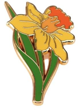 Broche jonquille en alliage pour femme - Style tendance - Frais et naturel - Pour sacs à dos - Accessoires pour vêtements, épingles et chapeau, 1PCS