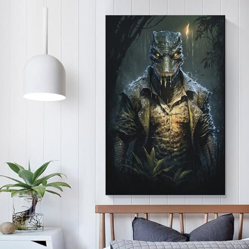 Mr Crocodile Poster, spiritueller Wandkunstdruck, ästhetische Raumdekoration, Manifestation, Wandkunst, Leinwand, Poster, Schlafzimmer, Dekoration, Büro, Zimmerdekoration, Geschenk, 50 x 75 cm