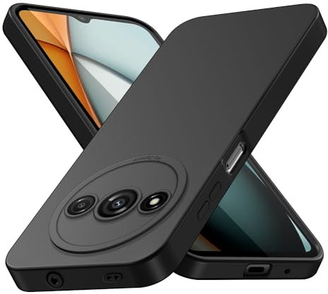 Tenphone Coque pour Xiaomi Redmi A3, Coque Redmi A3 (2024), Housse Etui de Protection en Silicone Souple,Cover Antichoc avec Protege de Camera,Compatible avec TPU (Noir, Redmi A3)