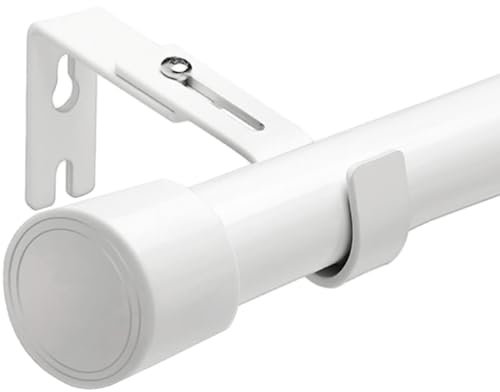 Vorhangstange 3M Gardinenstange Ausziehbar Vorhangstangen Weiß Curtain Rod 220-310CM Weiß Φ25mm
