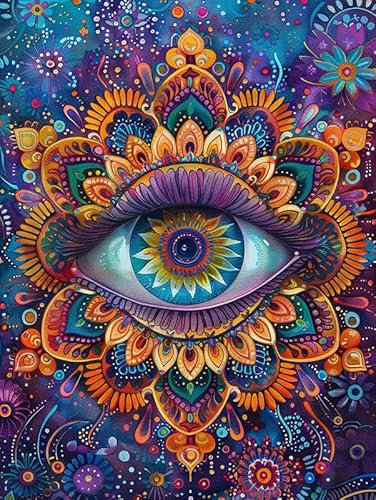 Bimkole DIY 5D Diamond Painting Zubehör Auge, Blume Diamant Malerei Kit Voll Runde Bohrer Malen nach Zahlen Malerei Stickerei Kreuzstich Diamond Dekoration 30x40cm