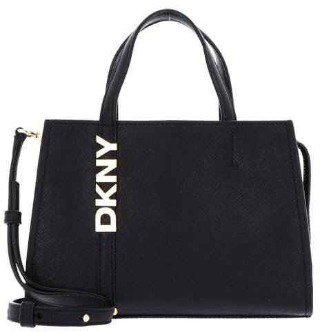DKNY Damen Avril Sm Satchel Cbody Umhängetasche, schwarz/Gold