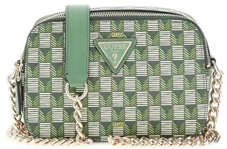 GUESS Damen G Wave Camera Crossbody Umhängetasche, Grünes Logo