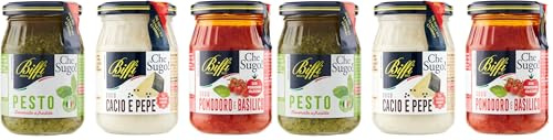 Biffi - Mix Specialità - Pesto Classico 190g - Sugo Cacio e Pepe 190g - Sugo Con Pomodoro e Basilico - 3 vasetti da 190g (Confezione da 2)