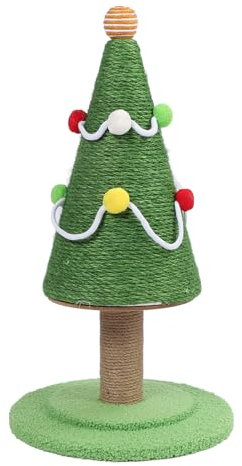 Christmas Tree Cat Scratching Post, Small Cat Activity Sisal Climbing Tree, Xmas Tree Style Kitty Scratching Post Cat Toy, Christmas Decoration Cat Posts (Medium: 30 X 47cm /