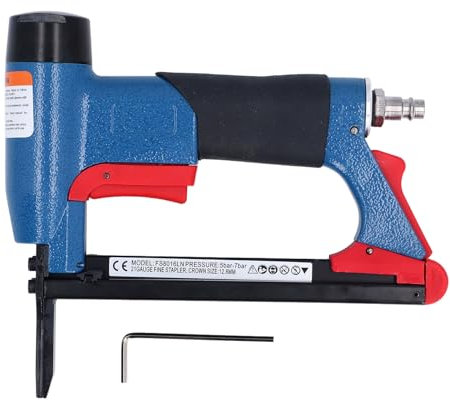 Pistola Grapadora Neumática, Grapadora Accionada por Aire, Calibre 21, 1/4 a 5/8 Pulgadas, Capacidad de Carga de 140 Grapas para Carpintería