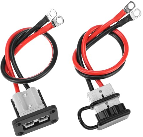 QWORK 50 Amp Battery Quick Connect/Disconnect Connector Kit, 6-12 Gauge Compatible, 600V, Winch Wiring Kit, 2 Pack