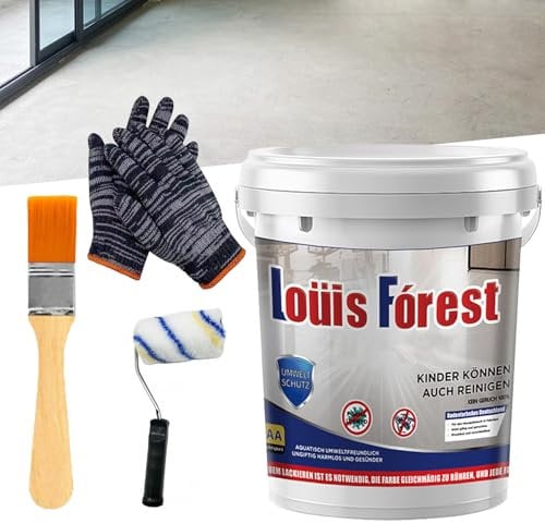 Vgpbphj Louis Forest Epoxy Floor Paint, High-Gloss Marble Effect Epoxy Floor Coating, Waterproof and Non-slip, Strong and Wear-Resistant, Safe and Environmentally Friendly (Primer)