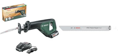 Bosch Akku Säbelsäge AdvancedRecip 18 (ohne Akku, 18 Volt System, im Karton) + 5x PRO Pallet S1022HFR Repair fast Säbelsägeblatt (für Stahl, Holz mit Nägeln, Länge 200 mm, Zubehör Säbelsäge)
