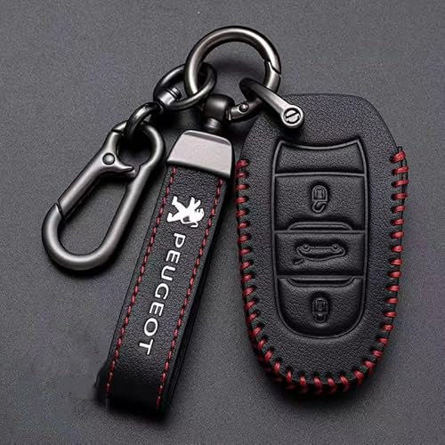 LJJWIW Voiture Porte Clés pour Peugeot RCZ 2013 2014 2015,Esthétique Durable Porte,Porte Clef avec Le Logo,Porte Clé Portable Multifonction,Homme Cadeaux Auto Accessoires,C