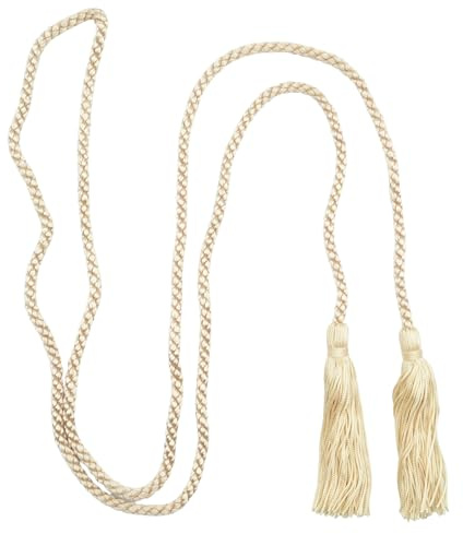 celloexpress Pale Beige Double-Ended Tasselled Cord - Chainette Tassels Tieback Curtains Dressing Gown (Pack of 1)