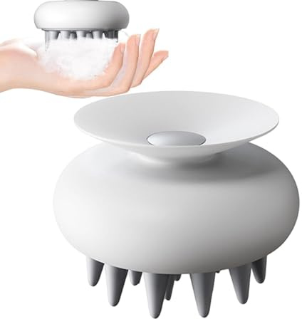 Head Massager Brush - Duschkopfhaut-Scrubber Ergonomischer Haarreiniger | Peeling-Massagewerkzeug mit Saugnapf für Badeentspannung, Haarpflege, Wellnessroutine, Erwachsene
