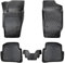 Rizline Passgenau 3D Fussmatten Auto Kompatibel mit Volkswagen Polo 4 2002-2009 Auto Zubehör 1. Und 2. Reihe Gummimatten Autos TPE Allwetter Geruchlos rutschfest Vorne und Hinten Schwarz