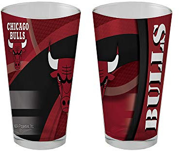 The Memory Company NBA Pint-Glas, Carbon-Design, Houston Rockets, Team-Farbe, 473 ml