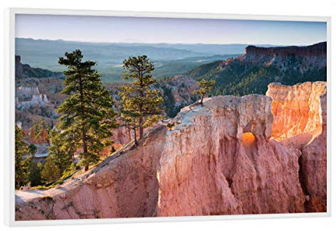 artboxONE Poster mit weißem Rahmen 75x50 cm Natur Sunrise in Bryce Canyon - Bild Bryce Canyon Glowing