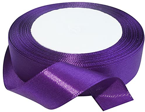 AERZETIX - C50391 - Satinband dekorativ glänzend fein - 20mm x 22 meter - lila - kreative projekte nähkunst geschenkverpackung zur geburtstagsfeier