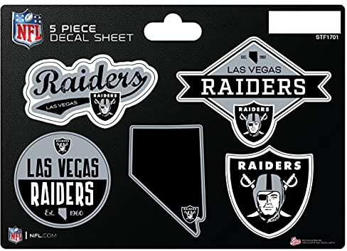 Rico Industries Las Vegas Raiders 5 Stück kleine Aufkleber auf einem 10,8 x 15,2 cm Bogen