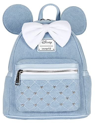 Loungefly Disney Minnie Mouse Denin Womens Double Strap Shoulder Bag Purse