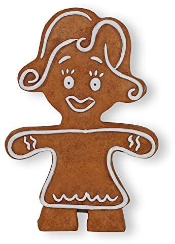 colourliving Lebkuchenfiguren Dekoration Pfefferkuchenfiguren Gartenfiguren Lebkuchenmann Lebkuchenfrau Lebkuchenfamilie (Frau mittel stehend)