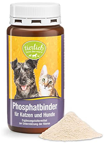 Sanct Bernhard tierlieb Phosphatbinder für Katzen & Hunde, Ergänzungsfuttermittel zur Unterstützung der Nieren, 140g