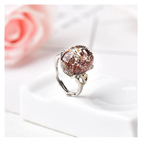 SASHUN Shitou2231 1 PC Jardín Natural Simple Anillo de Cristal de Cristal Minerales Joyería Phantom Quartz for Hombres y Mujeres Piedras Preciosas de joyería de Souvenir Piedras curativas