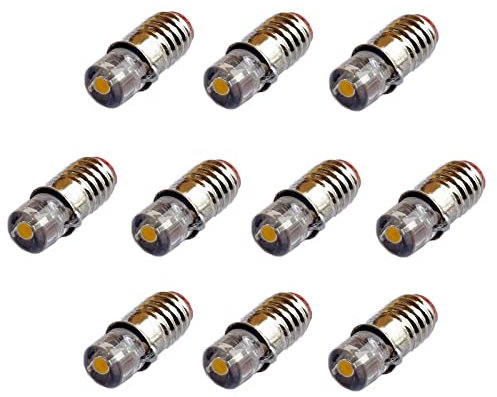 10x E5,5 LED 5V-8V / 9V-19V passend für Mini Adventstern TT H0 Modellbahn Modellbau kaltweiß warmweiß weiß (12V, kaltweiß)